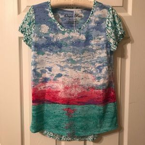 Onque Petite Beach Scene T-Shirt Size Petite Small